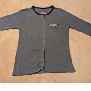 Authentic Vintage Harley-Davidson® Embroidered 3/4" Sleeve Tee - Full Snap Front